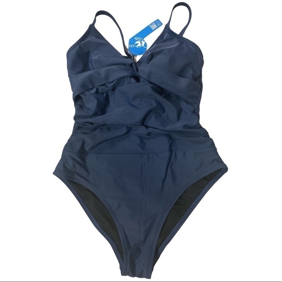 Navy Blue One-Piece Swimwear Size OX (a fit between Xxl & 1X) NWT - Picture 4 of 11